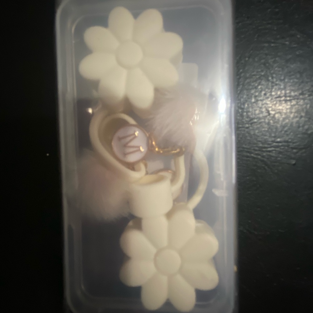 Straw toppers with letter M